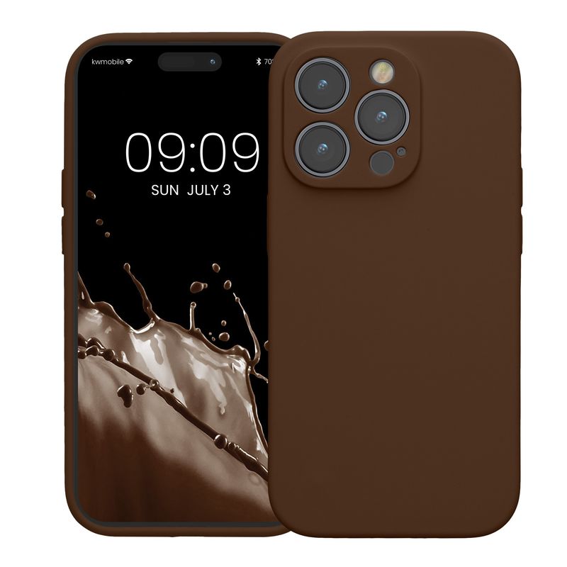 Laptop, Telefoane si Tablete - Telefoane mobile si accesorii - Accesorii Telefoane - Huse telefoane - Husa Kwmobile pentru iPhone 14 Pro, anti-alunecare, silicon, maro - Infinity.ro