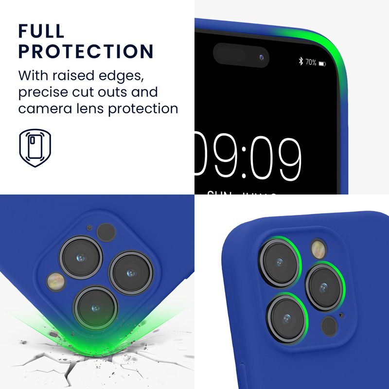 Laptop, Telefoane si Tablete - Telefoane mobile si accesorii - Accesorii Telefoane - Huse telefoane - Husa Kwmobile pentru iPhone 14 Pro, anti-alunecare, silicon, albastru - Infinity.ro