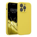 Laptop, Telefoane si Tablete - Telefoane mobile si accesorii - Accesorii Telefoane - Huse telefoane - Husa Kwmobile pentru iPhone 14 Pro, anti-alunecare, silicon, galben lamaie - Infinity.ro