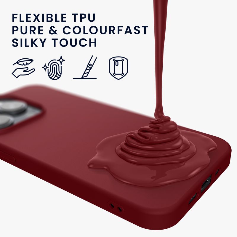 Laptop, Telefoane si Tablete - Telefoane mobile si accesorii - Accesorii Telefoane - Huse telefoane - Husa Kwmobile pentru iPhone 14 Pro, incarcare wireless, silicon, mov, bordo - Infinity.ro