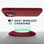 Laptop, Telefoane si Tablete - Telefoane mobile si accesorii - Accesorii Telefoane - Huse telefoane - Husa Kwmobile pentru iPhone 14 Pro, incarcare wireless, silicon, mov, bordo - Infinity.ro