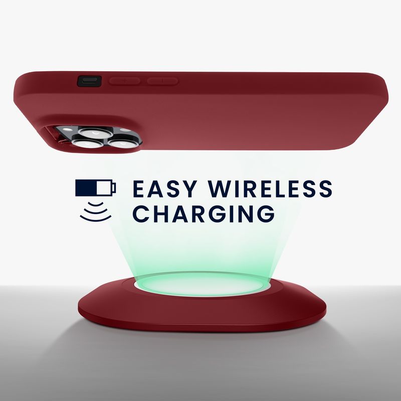 Laptop, Telefoane si Tablete - Telefoane mobile si accesorii - Accesorii Telefoane - Huse telefoane - Husa Kwmobile pentru iPhone 14 Pro, incarcare wireless, silicon, mov, bordo - Infinity.ro