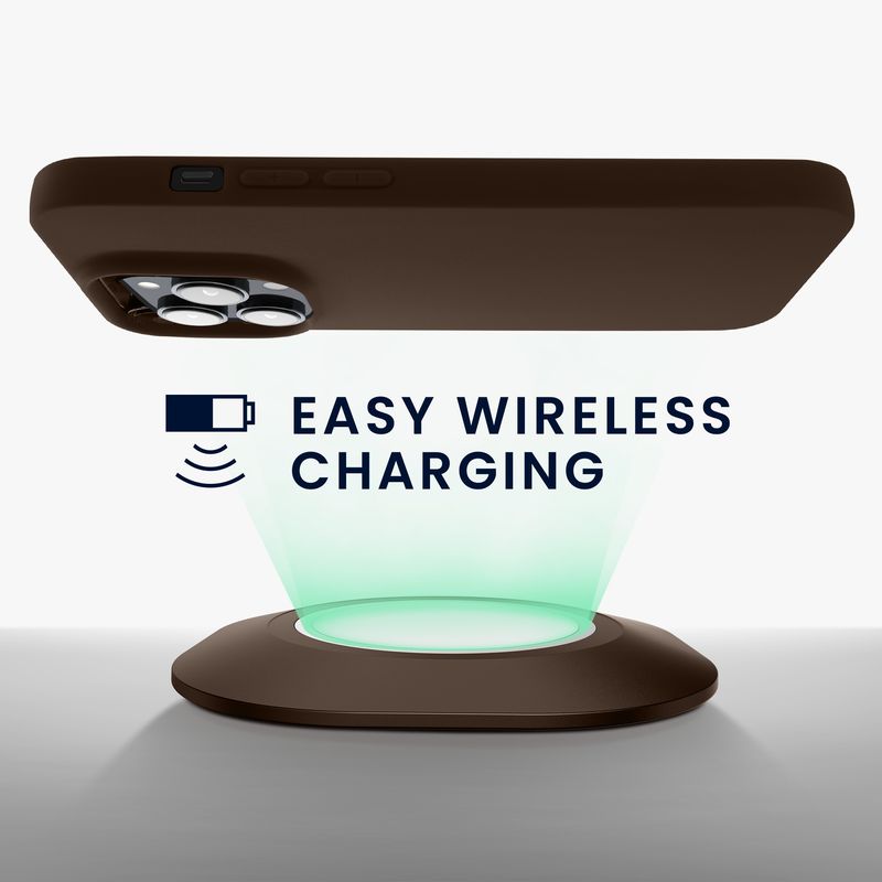 Laptop, Telefoane si Tablete - Telefoane mobile si accesorii - Accesorii Telefoane - Huse telefoane - Husa Kwmobile pentru iPhone 14 Pro, incarcare wireless, silicon, maro - Infinity.ro