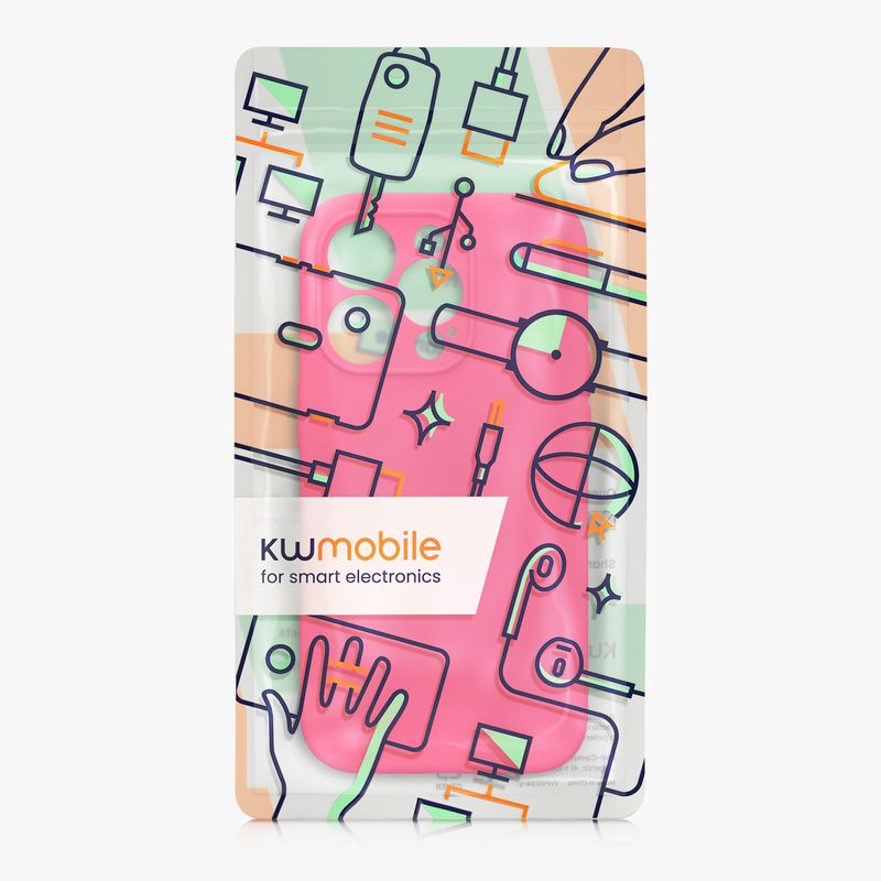Laptop, Telefoane si Tablete - Telefoane mobile si accesorii - Accesorii Telefoane - Huse telefoane - Husa Kwmobile pentru iPhone 14 Pro, anti-alunecare, silicon, roz neon - Infinity.ro