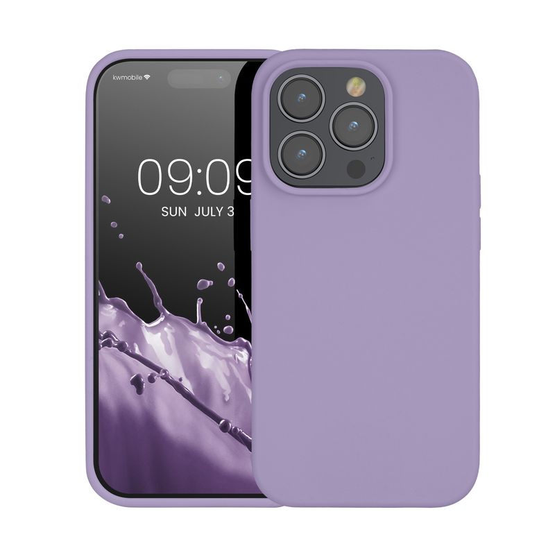 Laptop, Telefoane si Tablete - Telefoane mobile si accesorii - Accesorii Telefoane - Huse telefoane - Husa Kwmobile pentru iPhone 14 Pro, incarcare wireless, silicon, mov violet - Infinity.ro
