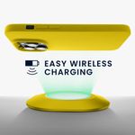 Laptop, Telefoane si Tablete - Telefoane mobile si accesorii - Accesorii Telefoane - Huse telefoane - Husa Kwmobile pentru iPhone 14 Pro, incarcare wireless, silicon, galben - Infinity.ro