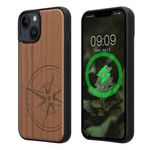 Laptop, Telefoane si Tablete - Telefoane mobile si accesorii - Accesorii Telefoane - Huse telefoane - Husa Kwmobile pentru iPhone 14, compatibilitate MagSafe, lemn, TPU, maro - Infinity.ro