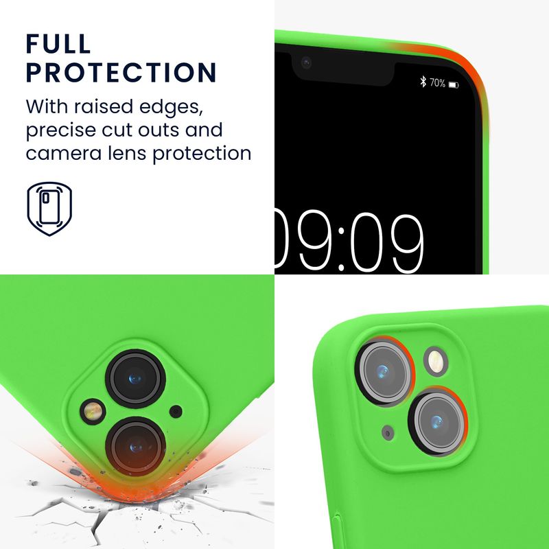 Laptop, Telefoane si Tablete - Telefoane mobile si accesorii - Accesorii Telefoane - Huse telefoane - Husa Kwmobile pentru iPhone 14, anti-alunecare, silicon, verde - Infinity.ro