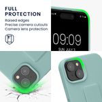 Laptop, Telefoane si Tablete - Telefoane mobile si accesorii - Accesorii Telefoane - Huse telefoane - Husa Kwmobile pentru iPhone 15 Plus, functie stand, silicon, verde - Infinity.ro