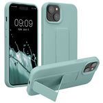 Laptop, Telefoane si Tablete - Telefoane mobile si accesorii - Accesorii Telefoane - Huse telefoane - Husa Kwmobile pentru iPhone 15 Plus, functie stand, silicon, verde - Infinity.ro