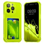 Laptop, Telefoane si Tablete - Telefoane mobile si accesorii - Accesorii Telefoane - Huse telefoane - Husa Kwmobile pentru iPhone 15 Pro Max, buzunar card, TPU, galben, transparent - Infinity.ro
