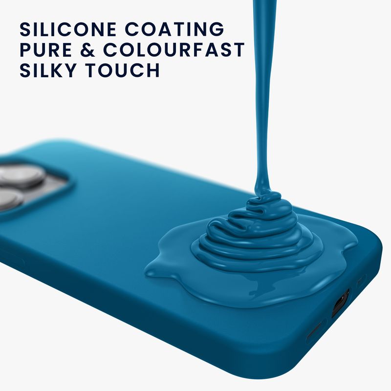 Laptop, Telefoane si Tablete - Telefoane mobile si accesorii - Accesorii Telefoane - Huse telefoane - Husa Kwmobile pentru iPhone 15 Pro Max, incarcare wireless, anti-alunecare, silicon, albastru - Infinity.ro