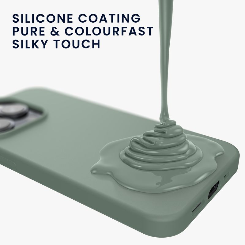 Laptop, Telefoane si Tablete - Telefoane mobile si accesorii - Accesorii Telefoane - Huse telefoane - Husa Kwmobile pentru iPhone 15 Pro Max, incarcare wireless, anti-alunecare, silicon, verde - Infinity.ro