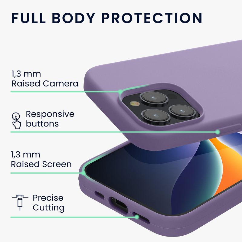 Laptop, Telefoane si Tablete - Telefoane mobile si accesorii - Accesorii Telefoane - Huse telefoane - Husa Kwmobile pentru iPhone 15 Pro Max, incarcare wireless, silicon, mov violet - Infinity.ro