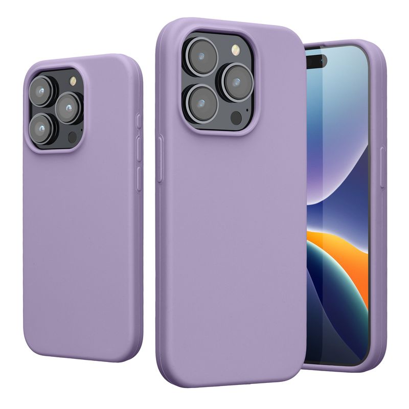 Laptop, Telefoane si Tablete - Telefoane mobile si accesorii - Accesorii Telefoane - Huse telefoane - Husa Kwmobile pentru iPhone 15 Pro Max, incarcare wireless, silicon, mov violet - Infinity.ro