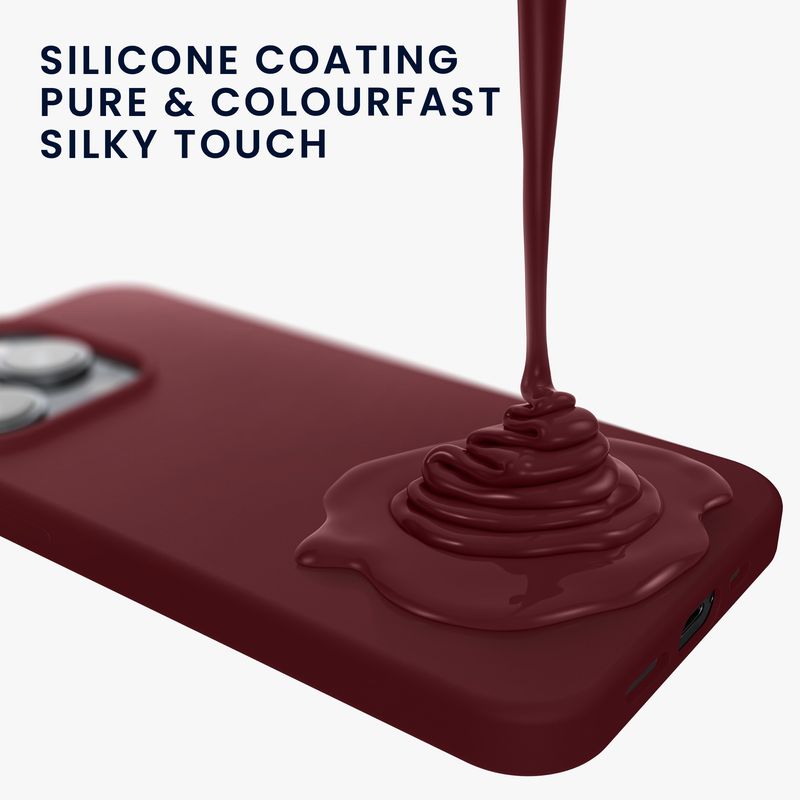 Laptop, Telefoane si Tablete - Telefoane mobile si accesorii - Accesorii Telefoane - Huse telefoane - Husa Kwmobile pentru iPhone 15 Pro Max, incarcare wireless, silicon, mov, bordo - Infinity.ro