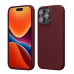 Laptop, Telefoane si Tablete - Telefoane mobile si accesorii - Accesorii Telefoane - Huse telefoane - Husa Kwmobile pentru iPhone 15 Pro Max, incarcare wireless, silicon, mov, bordo - Infinity.ro