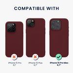 Laptop, Telefoane si Tablete - Telefoane mobile si accesorii - Accesorii Telefoane - Huse telefoane - Husa Kwmobile pentru iPhone 15 Pro Max, incarcare wireless, silicon, mov, bordo - Infinity.ro