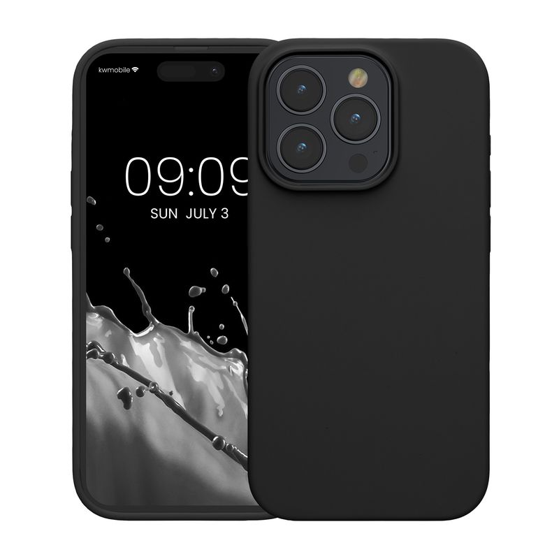 Laptop, Telefoane si Tablete - Telefoane mobile si accesorii - Accesorii Telefoane - Huse telefoane - Husa Kwmobile pentru iPhone 15 Pro Max, incarcare wireless, silicon, negru - Infinity.ro