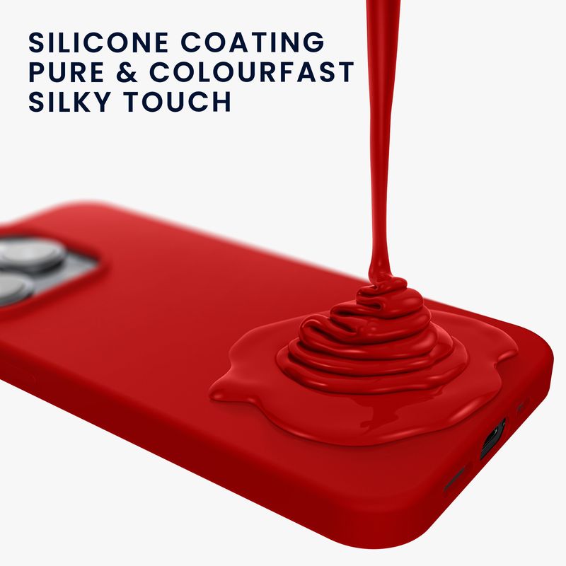 Laptop, Telefoane si Tablete - Telefoane mobile si accesorii - Accesorii Telefoane - Huse telefoane - Husa Kwmobile pentru iPhone 15 Pro Max, incarcare wireless, silicon, rosu clasic - Infinity.ro