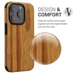 Laptop, Telefoane si Tablete - Telefoane mobile si accesorii - Accesorii Telefoane - Huse telefoane - Husa Kwmobile pentru iPhone 15 Pro, anti-alunecare, lemn, TPU, aspect vintage - Infinity.ro