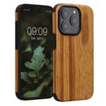 Laptop, Telefoane si Tablete - Telefoane mobile si accesorii - Accesorii Telefoane - Huse telefoane - Husa Kwmobile pentru iPhone 15 Pro, anti-alunecare, lemn, TPU, aspect vintage - Infinity.ro