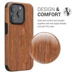 Laptop, Telefoane si Tablete - Telefoane mobile si accesorii - Accesorii Telefoane - Huse telefoane - Husa Kwmobile pentru iPhone 15 Pro, anti-alunecare, lemn, TPU, aspect maro - Infinity.ro