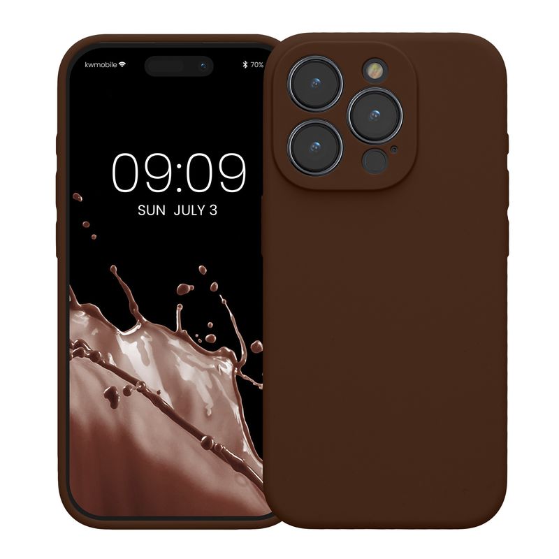 Laptop, Telefoane si Tablete - Telefoane mobile si accesorii - Accesorii Telefoane - Huse telefoane - Husa Kwmobile pentru iPhone 15 Pro, anti-alunecare, silicon, maro - Infinity.ro
