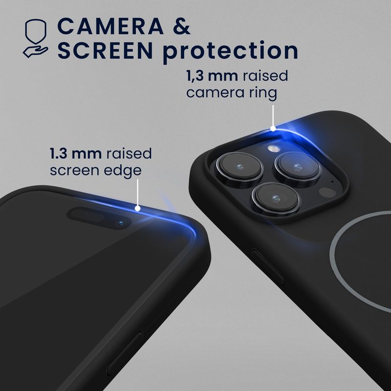 Laptop, Telefoane si Tablete - Telefoane mobile si accesorii - Accesorii Telefoane - Huse telefoane - Husa Kwmobile pentru iPhone 15 Pro, compatibilitate MagSafe, silicon, negru - Infinity.ro