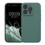 Laptop, Telefoane si Tablete - Telefoane mobile si accesorii - Accesorii Telefoane - Huse telefoane - Husa Kwmobile pentru iPhone 15 Pro, anti-alunecare, silicon, verde - Infinity.ro