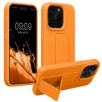 Laptop, Telefoane si Tablete - Telefoane mobile si accesorii - Accesorii Telefoane - Huse telefoane - Husa Kwmobile pentru iPhone 15 Pro, functie stand, silicon, portocaliu - Infinity.ro