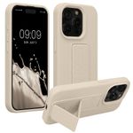 Laptop, Telefoane si Tablete - Telefoane mobile si accesorii - Accesorii Telefoane - Huse telefoane - Husa Kwmobile pentru iPhone 15 Pro, functie stand, silicon, bej - Infinity.ro