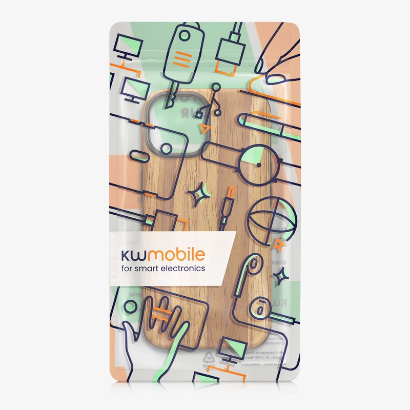 Laptop, Telefoane si Tablete - Telefoane mobile si accesorii - Accesorii Telefoane - Huse telefoane - Husa Kwmobile pentru iPhone 15, anti-alunecare, lemn, TPU, maro - Infinity.ro