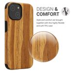 Laptop, Telefoane si Tablete - Telefoane mobile si accesorii - Accesorii Telefoane - Huse telefoane - Husa Kwmobile pentru iPhone 15, anti-alunecare, lemn, TPU, maro - Infinity.ro