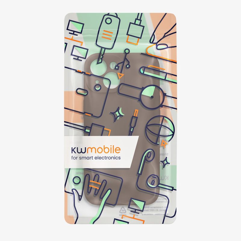 Laptop, Telefoane si Tablete - Telefoane mobile si accesorii - Accesorii Telefoane - Huse telefoane - Husa Kwmobile pentru iPhone 15, anti-alunecare, silicon, maro - Infinity.ro