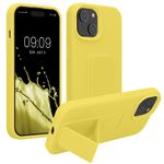 Laptop, Telefoane si Tablete - Telefoane mobile si accesorii - Accesorii Telefoane - Huse telefoane - Husa Kwmobile pentru iPhone 15, functie stand, silicon, galben - Infinity.ro