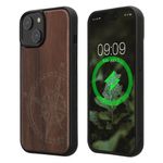Laptop, Telefoane si Tablete - Telefoane mobile si accesorii - Accesorii Telefoane - Huse telefoane - Husa Kwmobile pentru iPhone 15, compatibilitate MagSafe, lemn, TPU, maro - Infinity.ro