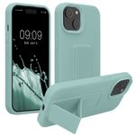 Laptop, Telefoane si Tablete - Telefoane mobile si accesorii - Accesorii Telefoane - Huse telefoane - Husa Kwmobile pentru iPhone 15, functie stand, silicon, verde - Infinity.ro