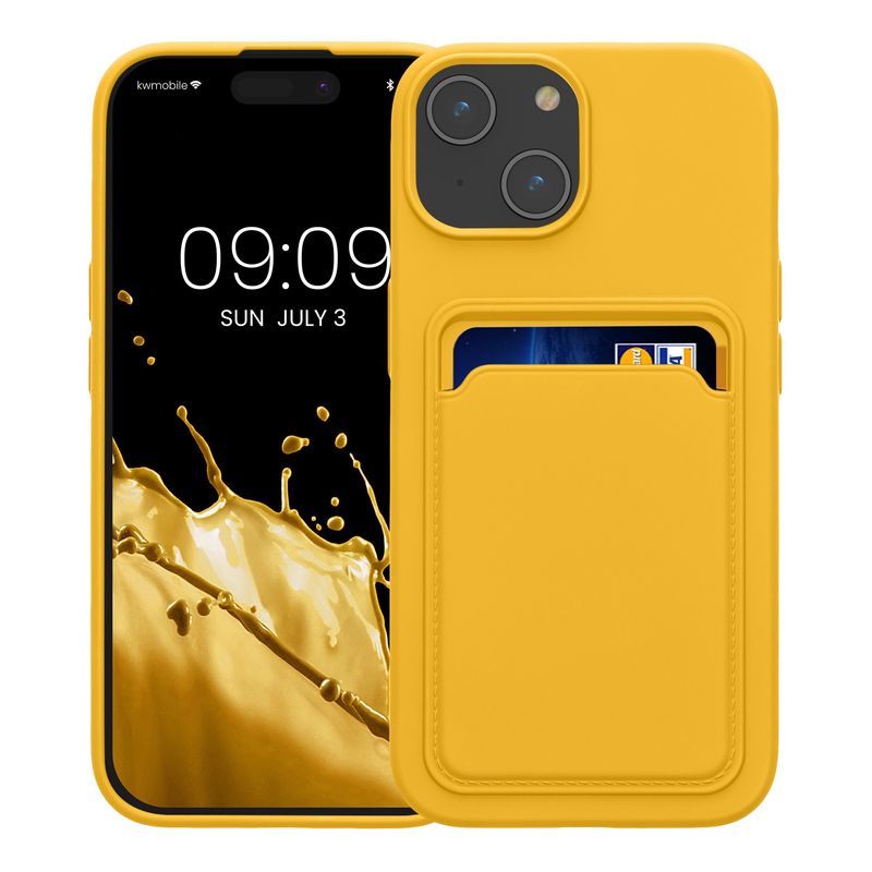 Laptop, Telefoane si Tablete - Telefoane mobile si accesorii - Accesorii Telefoane - Huse telefoane - Husa Kwmobile pentru iPhone 15, incarcare wireless, silicon, galben - Infinity.ro