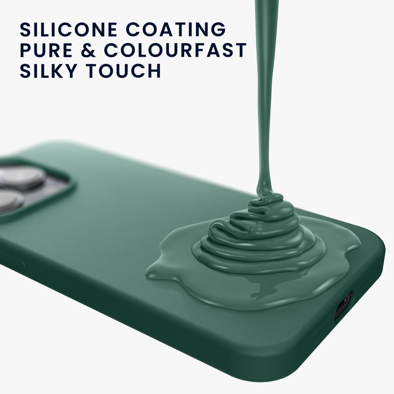Laptop, Telefoane si Tablete - Telefoane mobile si accesorii - Accesorii Telefoane - Huse telefoane - Husa Kwmobile pentru iPhone 15, incarcare wireless, anti-alunecare, silicon, verde - Infinity.ro