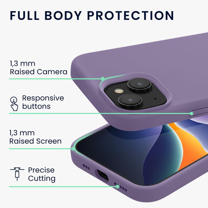 Laptop, Telefoane si Tablete - Telefoane mobile si accesorii - Accesorii Telefoane - Huse telefoane - Husa Kwmobile pentru iPhone 15, incarcare wireless, silicon, mov violet - Infinity.ro