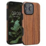 Laptop, Telefoane si Tablete - Telefoane mobile si accesorii - Accesorii Telefoane - Huse telefoane - Husa Kwmobile pentru iPhone 16 Pro Max, anti-alunecare, lemn, TPU, aspect maro - Infinity.ro