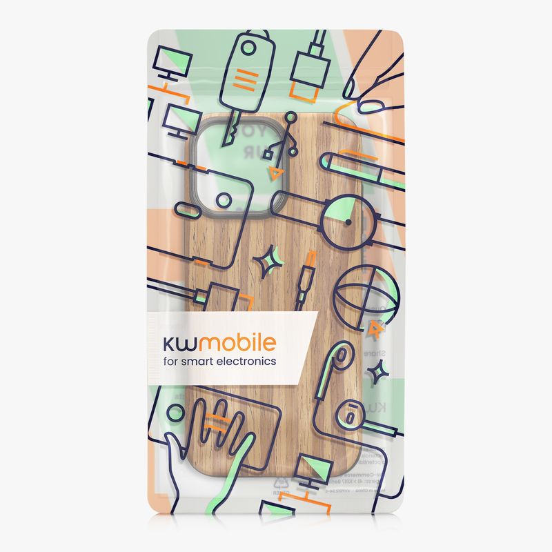 Laptop, Telefoane si Tablete - Telefoane mobile si accesorii - Accesorii Telefoane - Huse telefoane - Husa Kwmobile pentru iPhone 16 Pro Max, anti-alunecare, lemn, TPU, aspect vintage - Infinity.ro