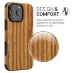 Laptop, Telefoane si Tablete - Telefoane mobile si accesorii - Accesorii Telefoane - Huse telefoane - Husa Kwmobile pentru iPhone 16 Pro Max, anti-alunecare, lemn, TPU, aspect vintage - Infinity.ro
