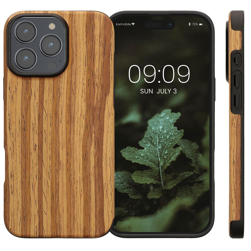 Laptop, Telefoane si Tablete - Telefoane mobile si accesorii - Accesorii Telefoane - Huse telefoane - Husa Kwmobile pentru iPhone 16 Pro Max, anti-alunecare, lemn, TPU, aspect vintage - Infinity.ro