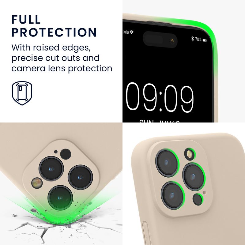 Laptop, Telefoane si Tablete - Telefoane mobile si accesorii - Accesorii Telefoane - Huse telefoane - Husa Kwmobile pentru iPhone 16 Pro Max, anti-alunecare, protectie la zgarieturi, silicon, bej - Infinity.ro