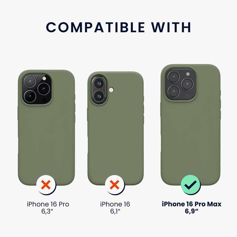 Laptop, Telefoane si Tablete - Telefoane mobile si accesorii - Accesorii Telefoane - Huse telefoane - Husa Kwmobile pentru iPhone 16 Pro Max, anti-alunecare, protectie la socuri, silicon, verde - Infinity.ro