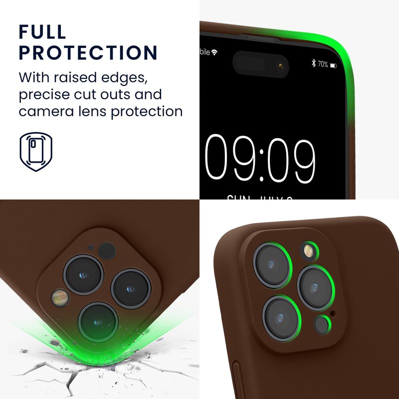 Laptop, Telefoane si Tablete - Telefoane mobile si accesorii - Accesorii Telefoane - Huse telefoane - Husa Kwmobile pentru iPhone 16 Pro Max, anti-alunecare, protectie la zgarieturi, silicon, maro - Infinity.ro