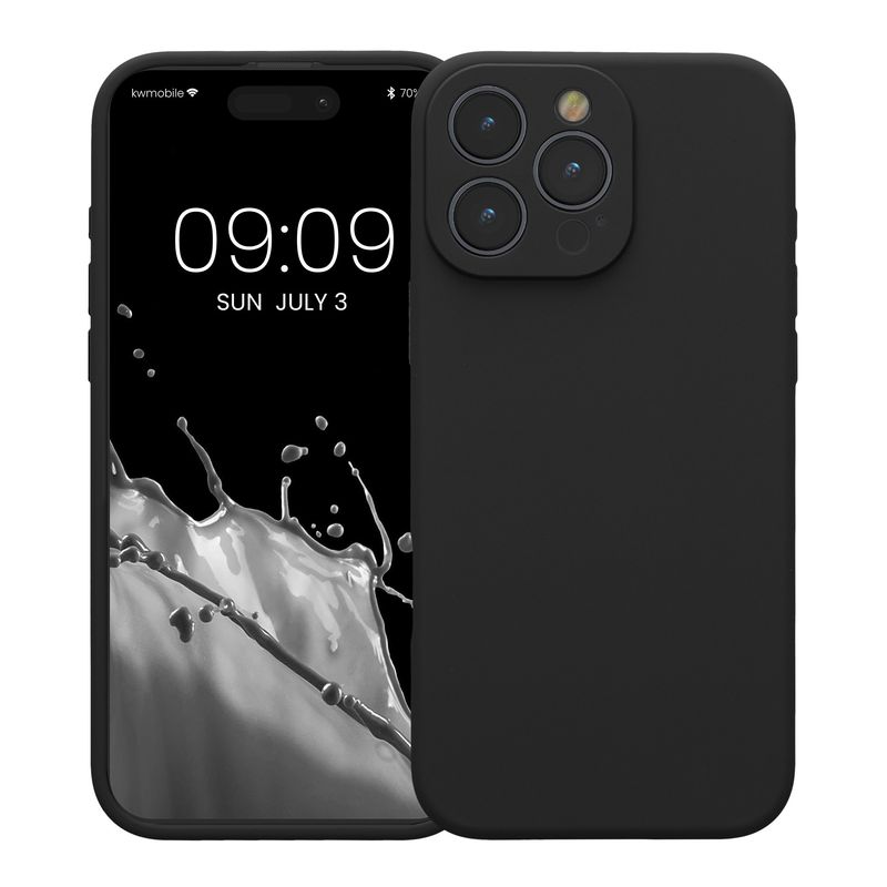 Laptop, Telefoane si Tablete - Telefoane mobile si accesorii - Accesorii Telefoane - Huse telefoane - Husa Kwmobile pentru iPhone 16 Pro Max, anti-alunecare, protectie la zgarieturi, silicon, negru - Infinity.ro