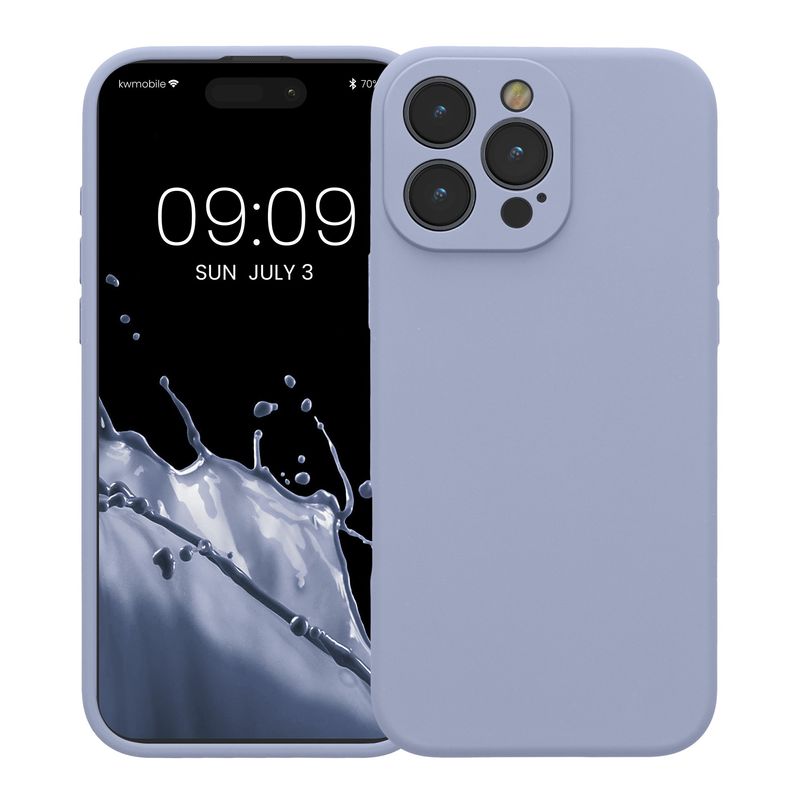 Laptop, Telefoane si Tablete - Telefoane mobile si accesorii - Accesorii Telefoane - Huse telefoane - Husa Kwmobile pentru iPhone 16 Pro Max, anti-alunecare, silicon, albastru deschis mat - Infinity.ro